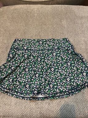 J.Crew Navy Floral Print Dress with Green Leaves
